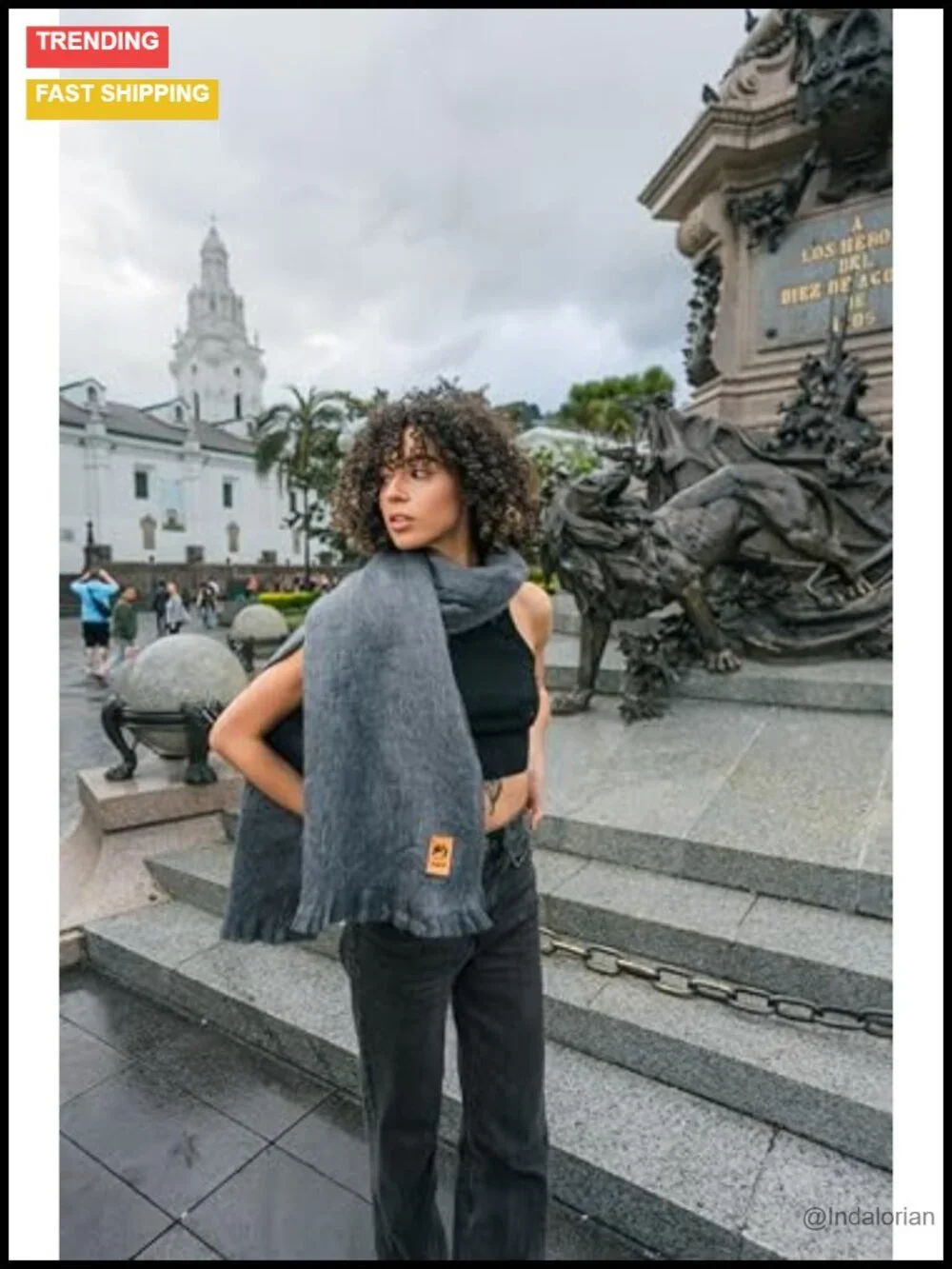Alpaca Wool Shawl Wrap - Unisex Fashion Blanket